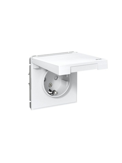 Розетка ArtGallery 16А IP44 с заземл. защ. шторки с крышкой механизм бел. SE GAL440146