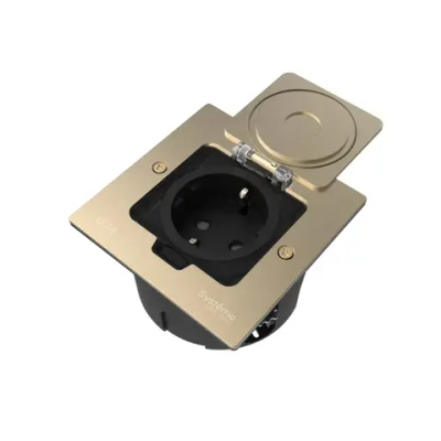 MultiDesk Лючок с розеткой 2К+З, 16А/250В, IP44 с монтажной коробкой для стены, фальшпола, стола Ник