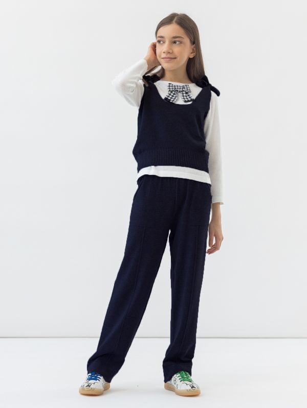 Брюки темно-синие для девочки арт. АТ691