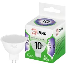 Лампа светодиодная ЭРА GREEN LINE LED MR16-10W-865-GU5.3 GL 10Вт софит холодный свет GU5.3 | Лампы cветодиодные Точечные (Софиты) (MR, PAR)
