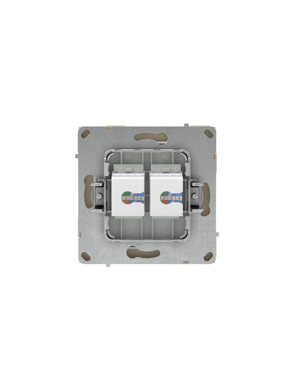 Розетка компьютерная 2-м KANT RJ45 кат.6A без шторки ванильн. марципан DKC 7015674