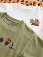 Футболка и брюки в комплекте для мальчика Next E64-977, 3 шт., Бежевый, Белый, Хаки