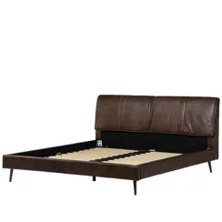 Кровать RBD023 180х200 см, коричневая кожа