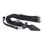 Черная анальная пробка 3,5см с плетью Sitabella BDSM Accessories SB-9022