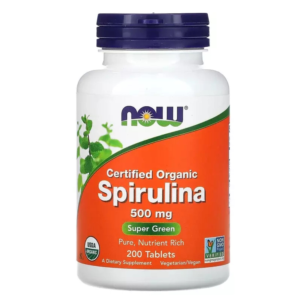 Now Foods Spirulina 500 mg 200 tabs / Органическая спирулина