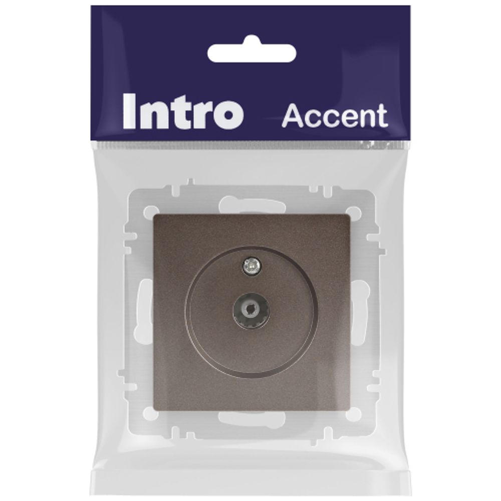 Розетка Intro Accent 6-301-08 TV одиночная, IP20, СУ, бронза