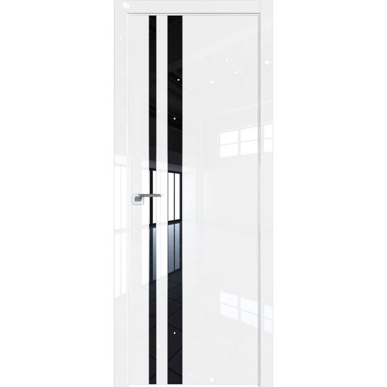 Межкомнатная дверь глянцевая Profil Doors 116LK белый люкс со вставкой
