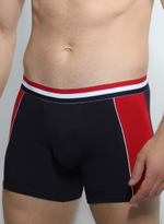 Трусы-боксеры с широкими цветными полосами по бокам (Размер: XXL) (Цвет: темно-синий)