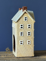 Декоративный подсвечник из керамики "Домик бежевый" CAMPO Home & Garden 11x9xH22 см