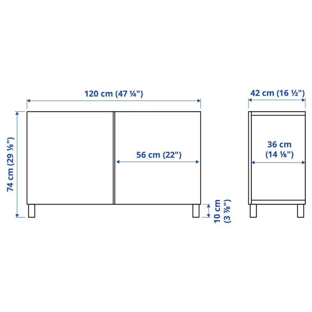 Комбинация для хранения - BESTÅ/ BESTА IKEA/ БЕСТА/БЕСТО ИКЕА, 120х74 см, черный/коричневый