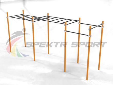 Комплекс для Воркаут с рукоходом двухуровневым и 3 турниками SP GTO-31_76mm 108
