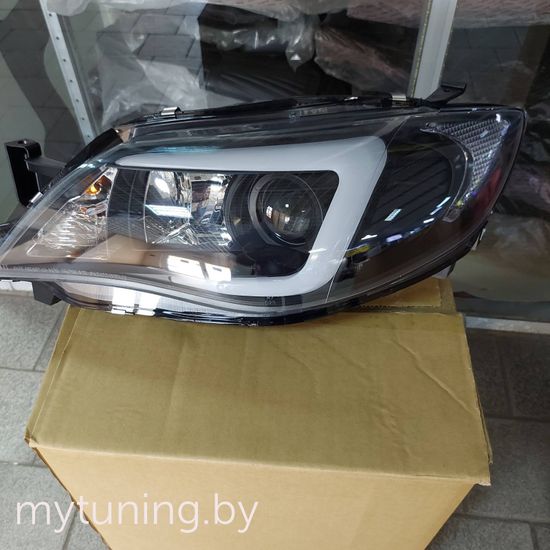 Передние фары tube black для Subaru Impreza III GH