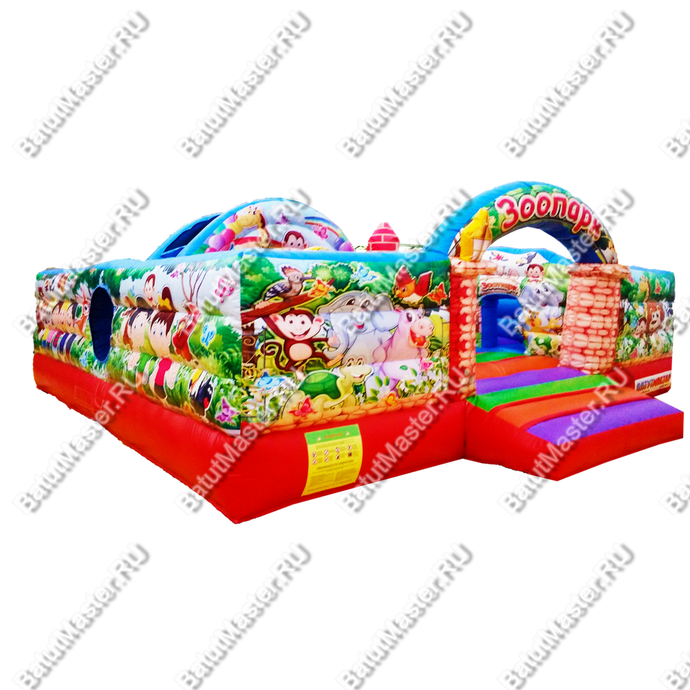 Коммерческий надувной батут " Веселый зоопарк" 6*6*2,6 м