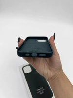 Кожаный чехол Leather Case iPhone 14 | Темно Зеленый