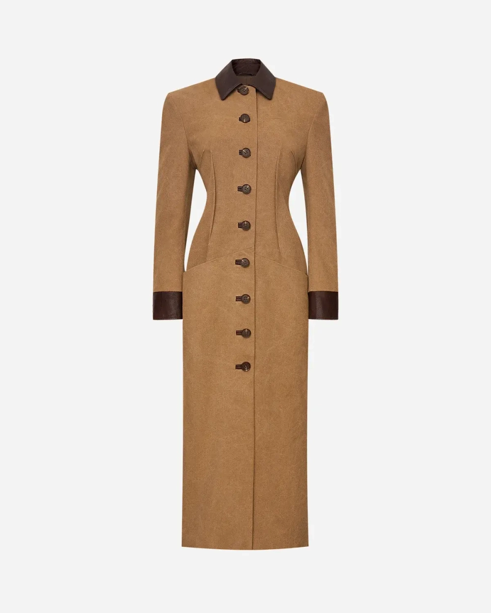 Пальто из канваса песочное