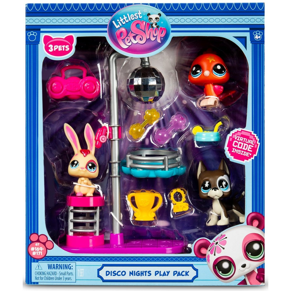 Littlest Pet Shop - DISCO Набор с тремя животными 3-ПАК + аксессуары LPS00637