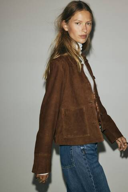 H&M Замшевая куртка, коричневый