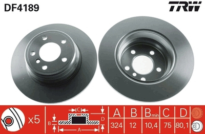 TRW - DF4189-TRW - Brake Disc