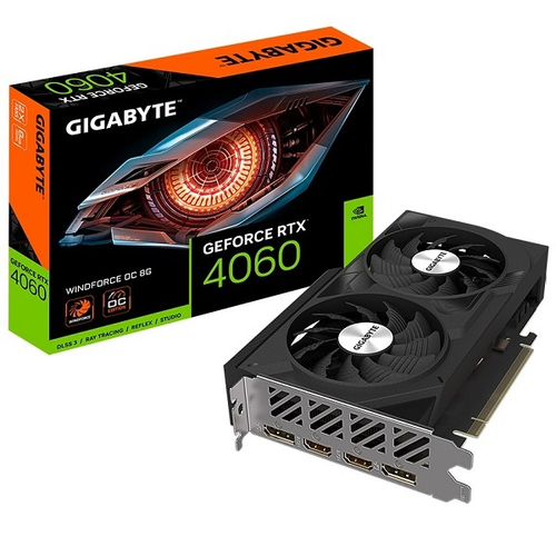 Видеокарта GIGABYTE GeForce RTX 4060 WINDFORCE OC 8GB (GV-N4060WF2OC-8GD)