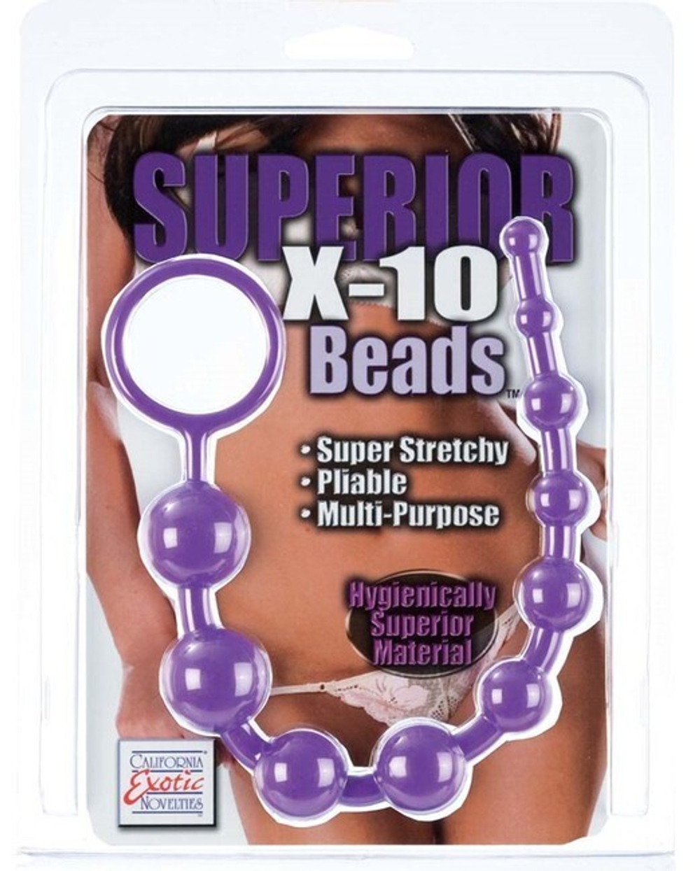 Анальная цепочка из шариков Silicone X-10 Beads (Цвет: фиолетовый)
