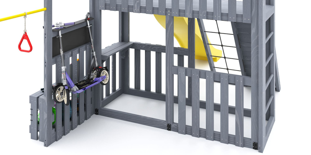 Детская площадка Савушка КУБ-3 (серый) с гамаком для йоги