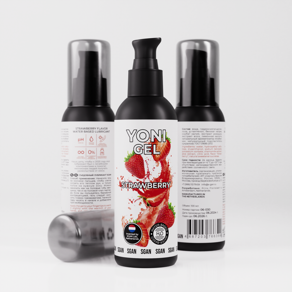SGAN YONI GEL - Оральный лубрикант, клубника, 100 мл