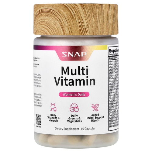 Snap Supplements, Women's Daily, мультивитамины для женщин, 60 капсул