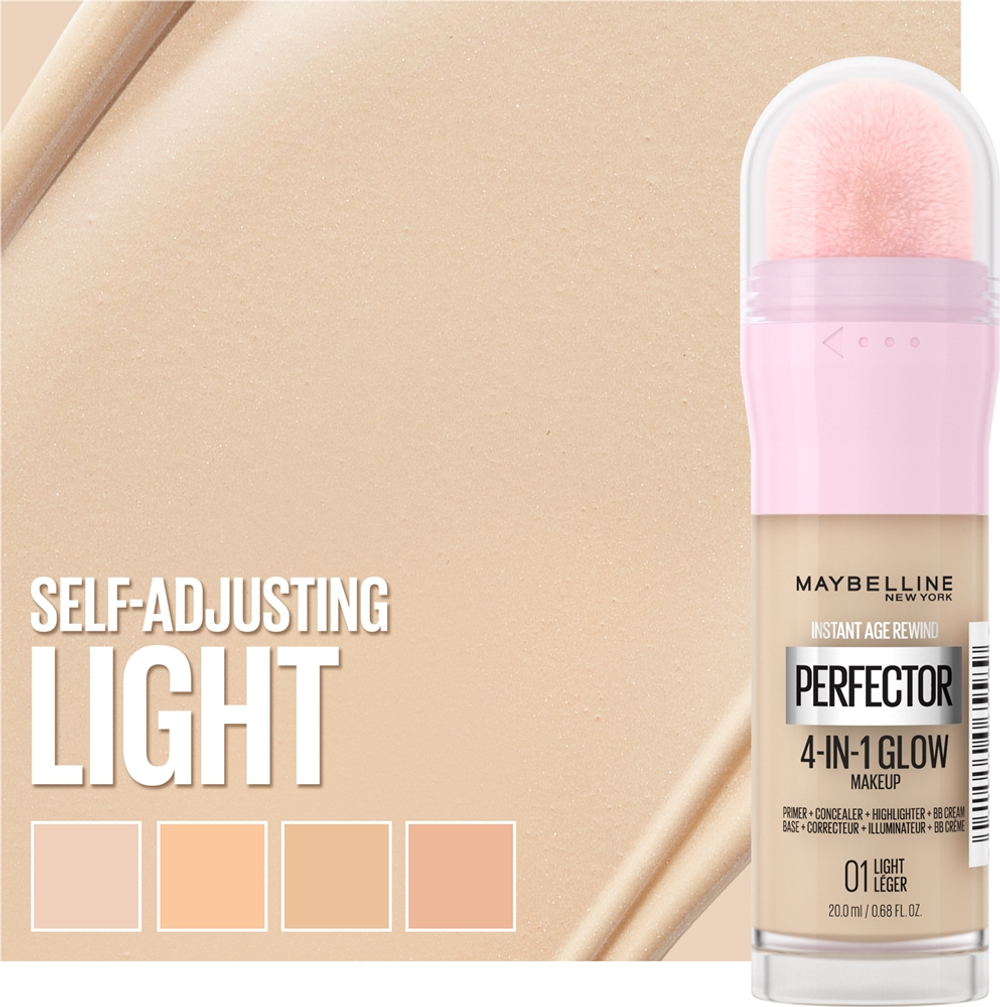MAYBELLINE NEW YORK Instant Perfector 4-in-1 - Светящаяся тональная основа для естественного облика оттенок 01 Light, 20 ml