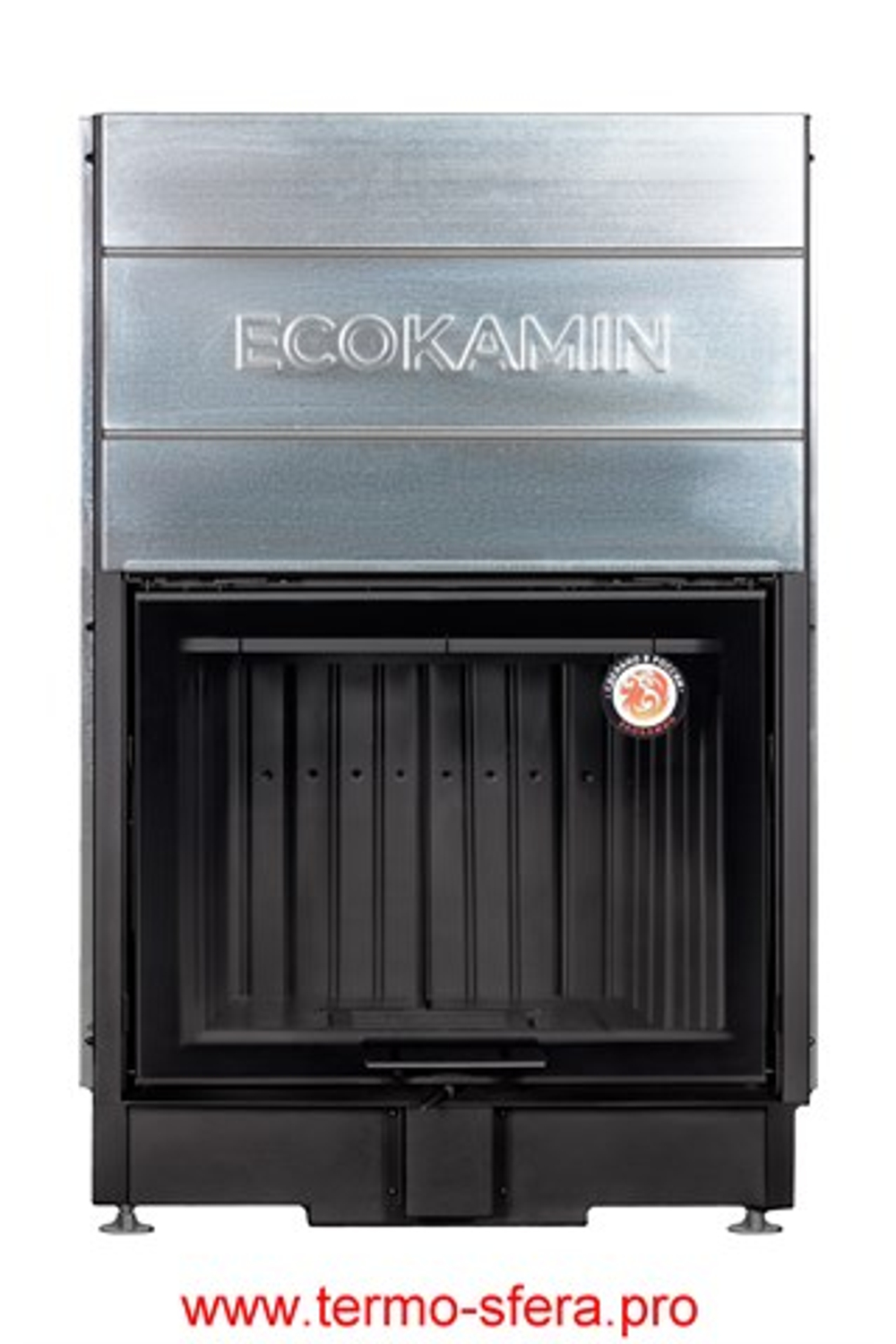 Каминная топка Экокамин ВЕГА 800 B принтинг черный шамот