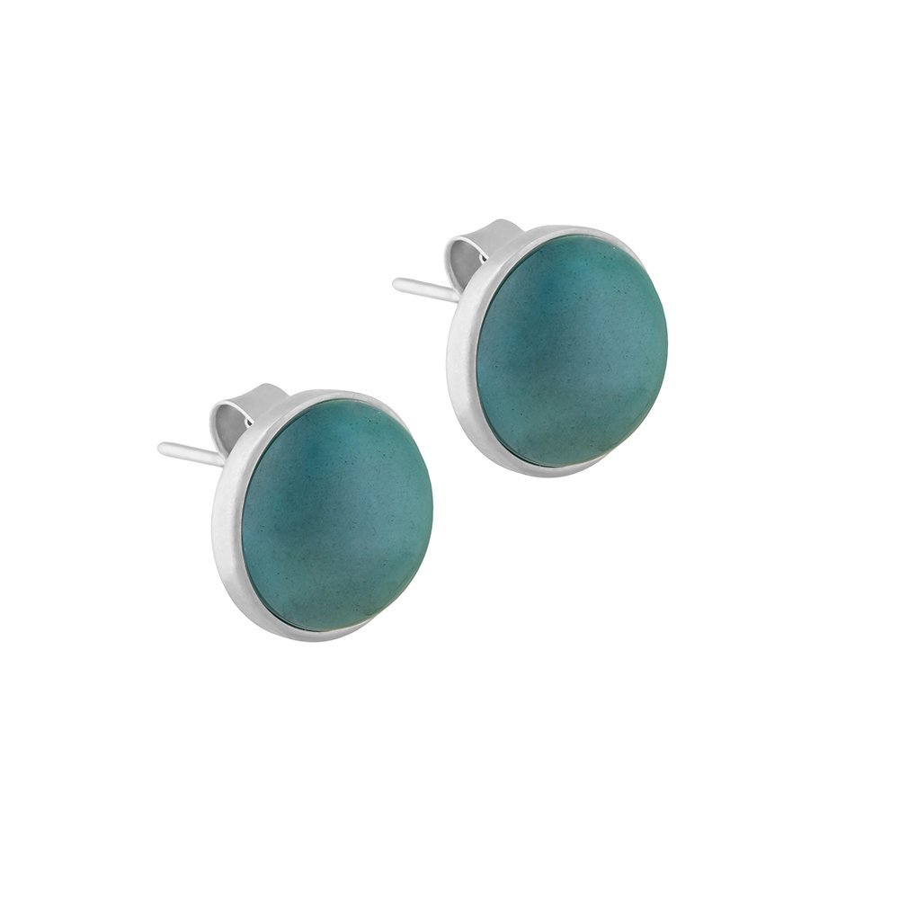 Серьги пусеты Possebon Pearl Green Agate A1992.17 G/S