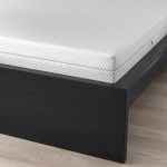 Кровать - IKEA MALM, 200х160 см, жесткий матрас,  черный, МАЛЬМ ИКЕА
