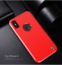 Чехол для iPhone X (XS) цвет Red (красный), серия Bevel от Caseport