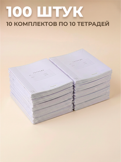 Тетради в клетку (таблица Пифагора), 12 л, лаванда обложка, 100 шт