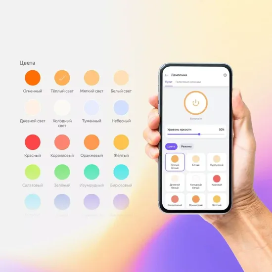 Умная лампочка Яндекс с Алисой, цветная
