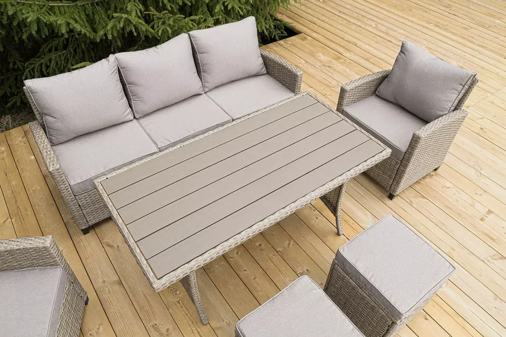 "Мэдисон" обеденная группа из искусственного ротанга, цвет соломенный