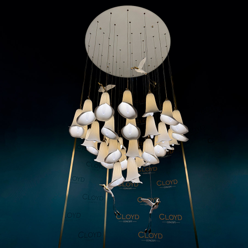 Люстра Cloyd OSANNA C41 / выс. 200 см - керамика - белый (арт.11897)