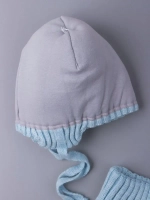 Шапка зимняя детская с помпонами и манишка