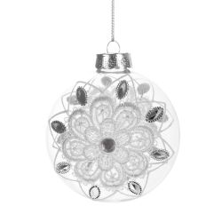 GAEM Украшение новогоднее Шар "Кружева" (блок 12), D 8 см, L8 W8 H8 см, 4в.