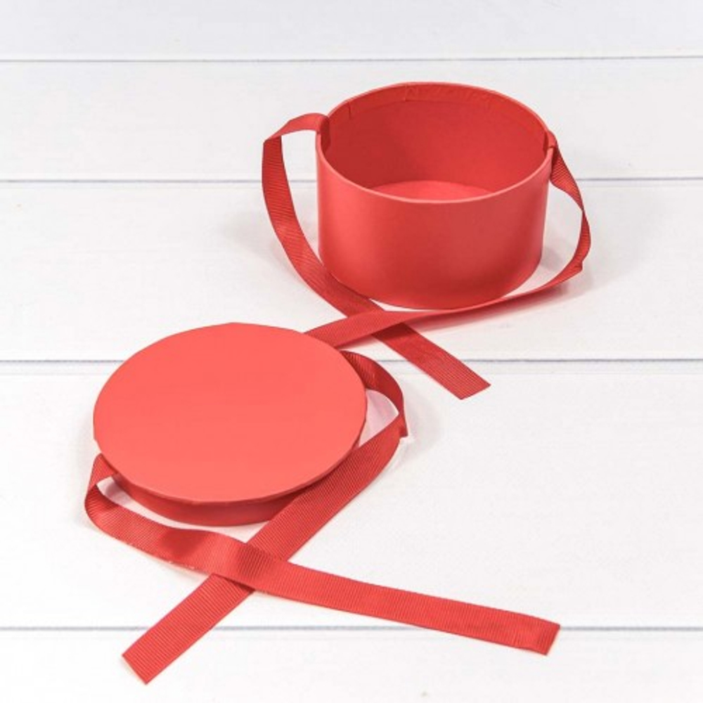 Коробка 11х6 см с лентами (Красный)