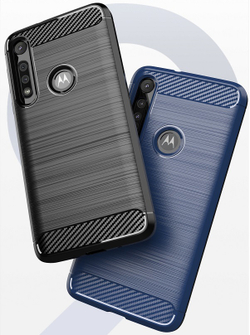 Чехол для Motorola Moto G8 Play (One Macro) цвет Blue (синий), серия Carbon от Caseport