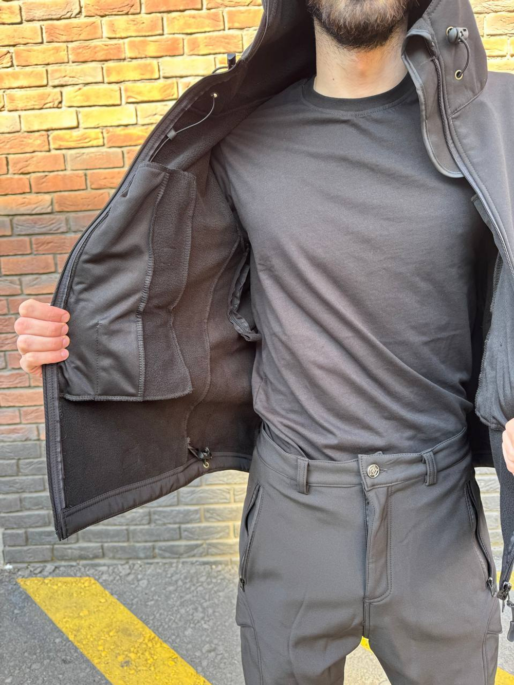 Тактический демисезонный костюм / softshell / чёрный