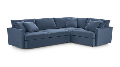 Угловой диван Стелф ЭКО Vivaldi 14 231*185*90 см, Синий  Еврокнижка Фиеста