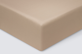 Простыня на резинке Моноспейс бежевая