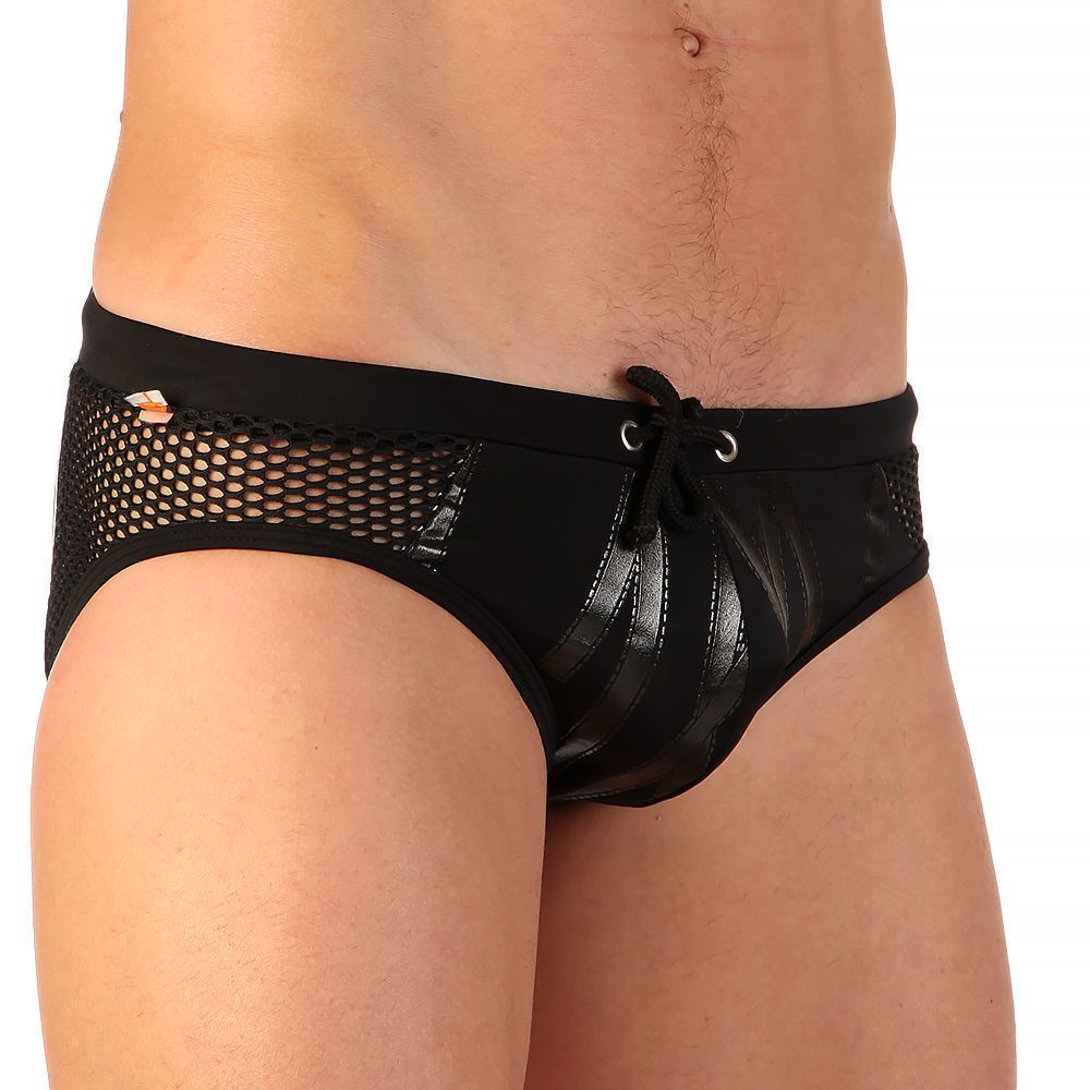 Мужские плавки в крупную сетку Boefje BLACK BLACK NET 33251