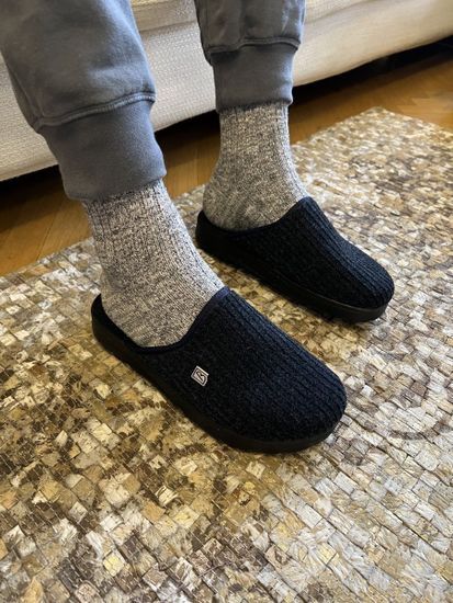 508M | "Ivan Zima" | Мужские тапочки-сабо (темно-синий вельвет)