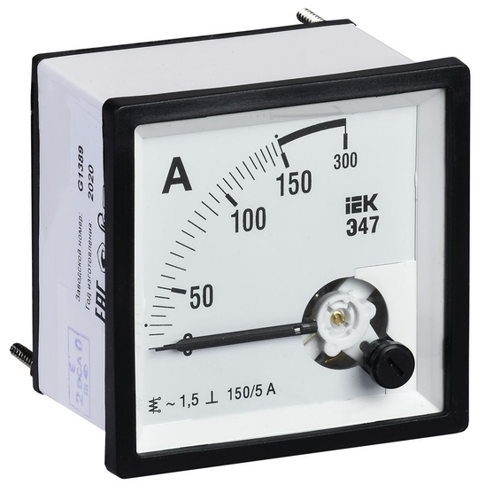 Амперметр аналоговый Э47 150/5А класс точности 1,5 96х96мм IEK