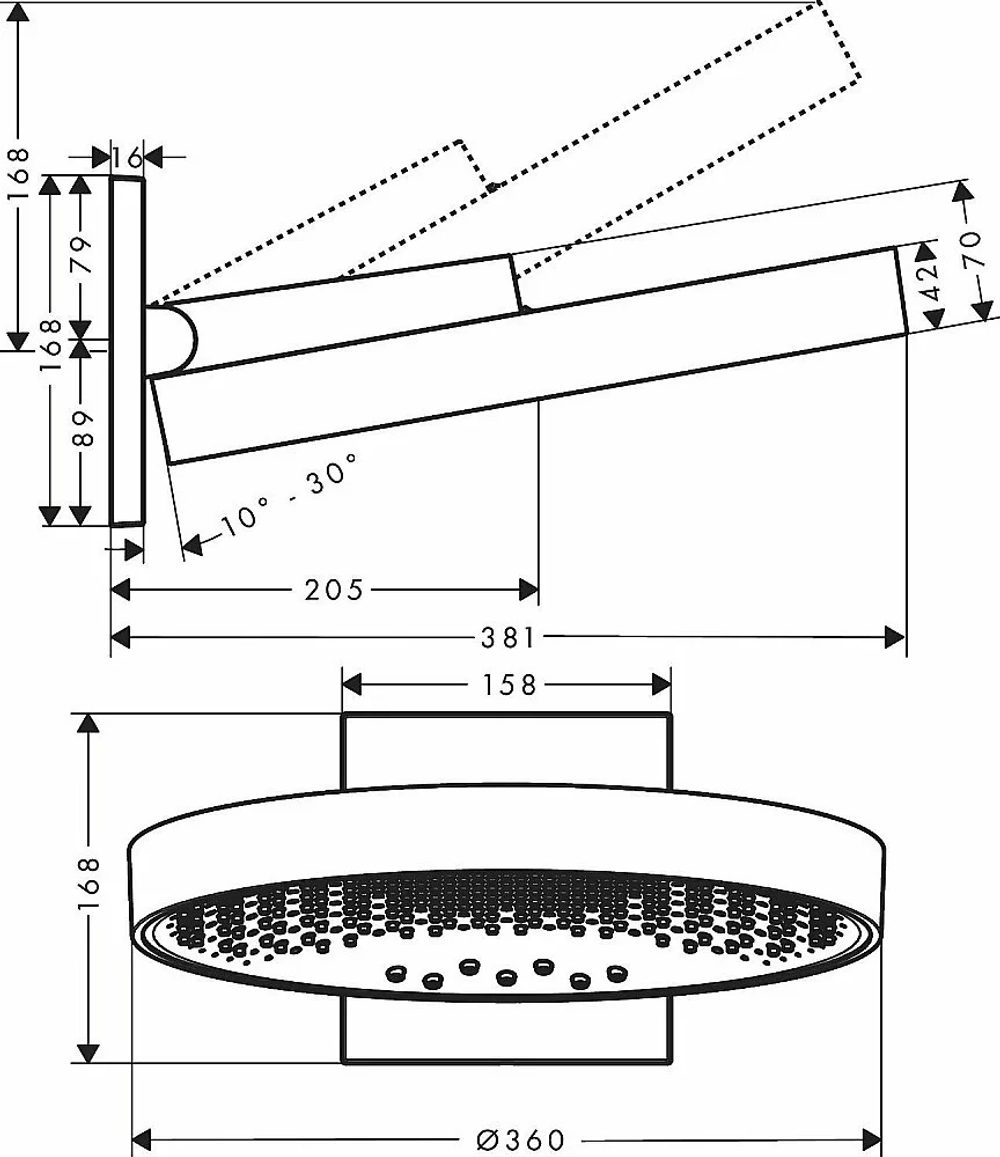Верхний душ Hansgrohe Rainfinity 360 3jet 26234700