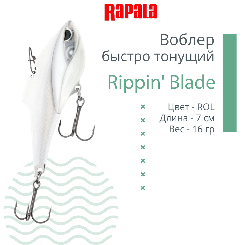 Воблер Rippin' Blade 07, GCHT, тонущий, 7см, 16гр