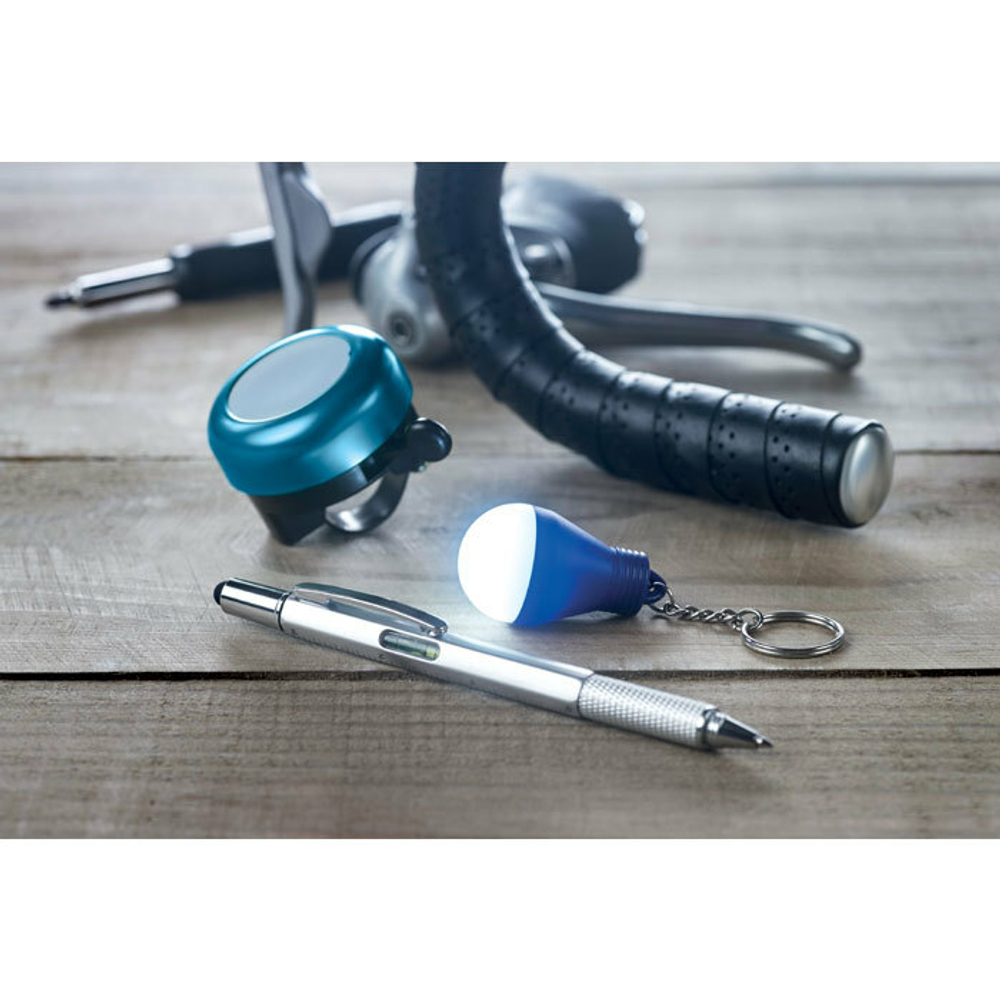 Пластиковый фонарь-брелок в виде лампочки Синий