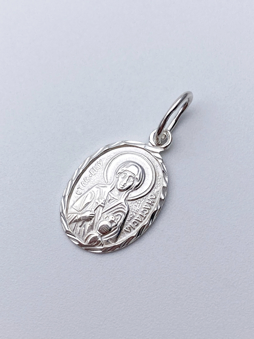 Образок из серебра/Без покрытия/С подвижным ухом/Анастасия